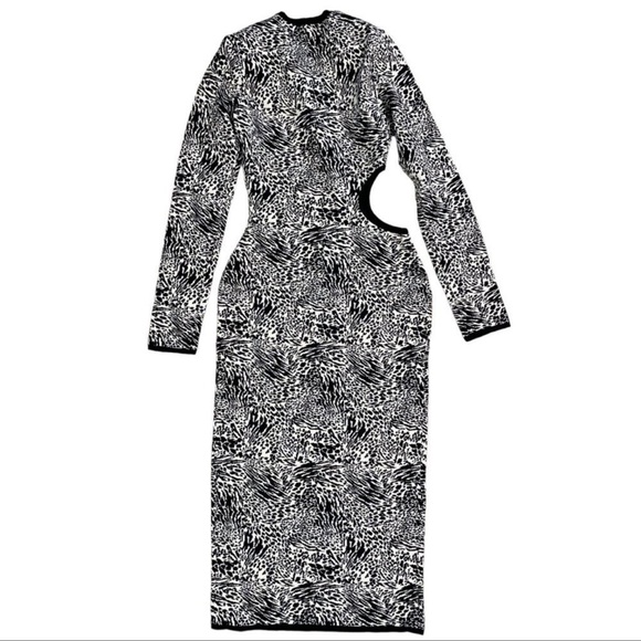 NWT Sergio Hudson for Target Animal Print Side Cut Out Sweater Midi Dress 2X - Picture 4 of 8